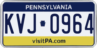 PA license plate KVJ0964