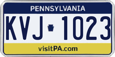 PA license plate KVJ1023