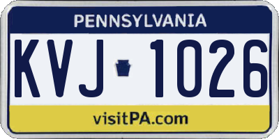 PA license plate KVJ1026