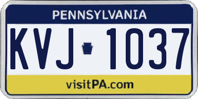 PA license plate KVJ1037