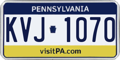 PA license plate KVJ1070