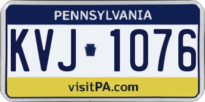 PA license plate KVJ1076