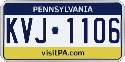 PA license plate KVJ1106