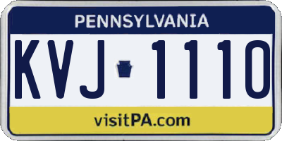 PA license plate KVJ1110