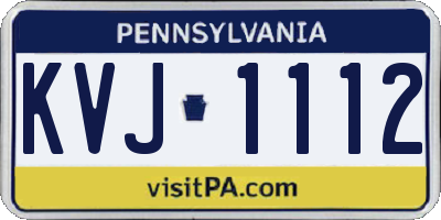 PA license plate KVJ1112