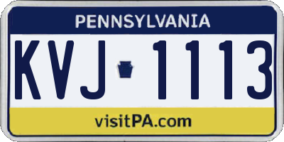 PA license plate KVJ1113