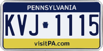 PA license plate KVJ1115