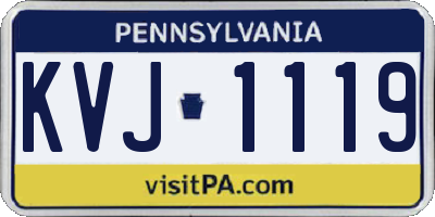 PA license plate KVJ1119