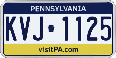 PA license plate KVJ1125