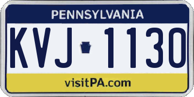 PA license plate KVJ1130