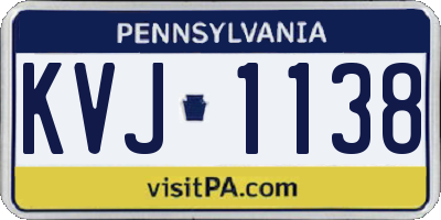 PA license plate KVJ1138