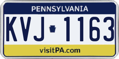 PA license plate KVJ1163