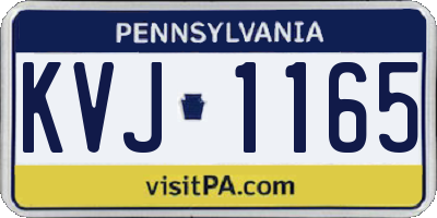 PA license plate KVJ1165