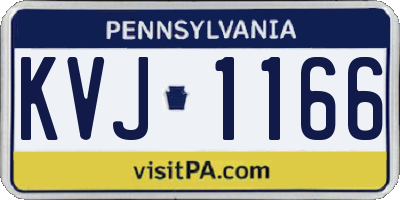 PA license plate KVJ1166