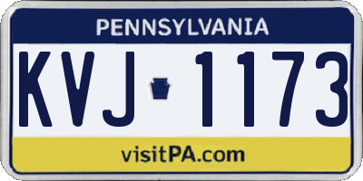 PA license plate KVJ1173