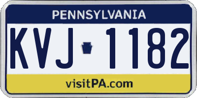PA license plate KVJ1182