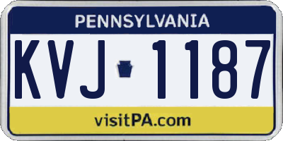 PA license plate KVJ1187