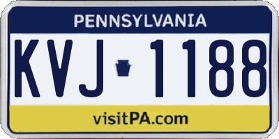 PA license plate KVJ1188