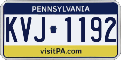 PA license plate KVJ1192