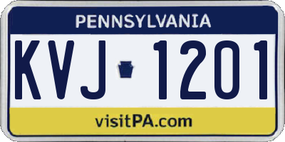 PA license plate KVJ1201