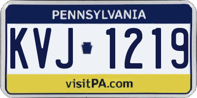 PA license plate KVJ1219