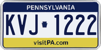 PA license plate KVJ1222