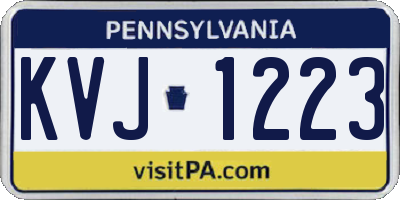 PA license plate KVJ1223