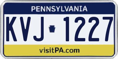 PA license plate KVJ1227
