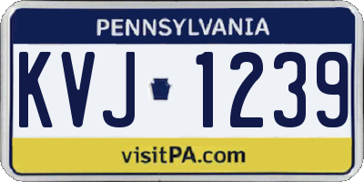 PA license plate KVJ1239