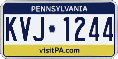 PA license plate KVJ1244
