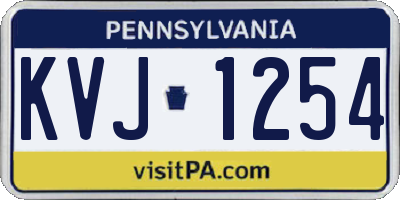 PA license plate KVJ1254