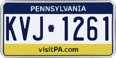 PA license plate KVJ1261