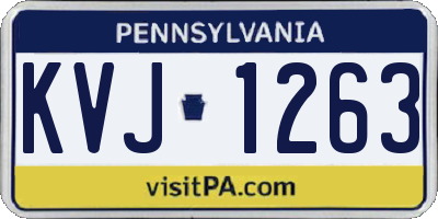 PA license plate KVJ1263