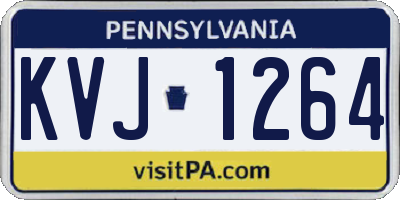 PA license plate KVJ1264