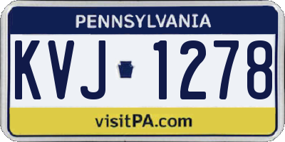 PA license plate KVJ1278
