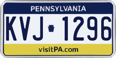 PA license plate KVJ1296