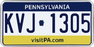 PA license plate KVJ1305
