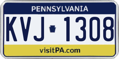 PA license plate KVJ1308