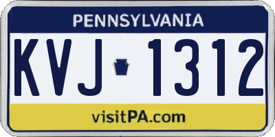 PA license plate KVJ1312