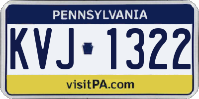 PA license plate KVJ1322