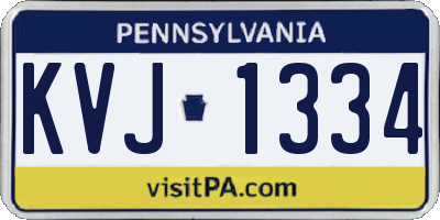 PA license plate KVJ1334