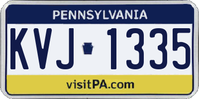 PA license plate KVJ1335