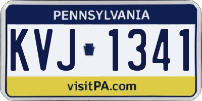 PA license plate KVJ1341