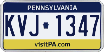 PA license plate KVJ1347