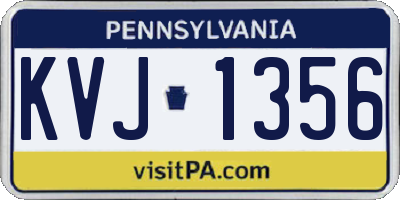 PA license plate KVJ1356