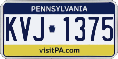 PA license plate KVJ1375