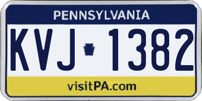 PA license plate KVJ1382