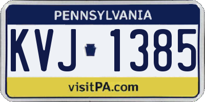 PA license plate KVJ1385