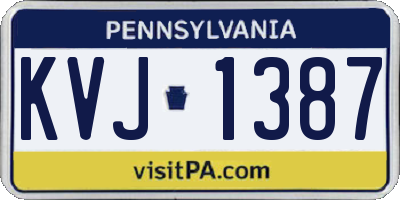 PA license plate KVJ1387