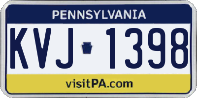 PA license plate KVJ1398